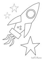 Vorschau - Mal- und Bastelvorlagen - Ausmalbild "Rakete" - Seite 1
