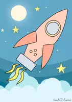 Vorschau - Mal- und Bastelvorlagen - Ausmalbild "Rakete" - Seite 2