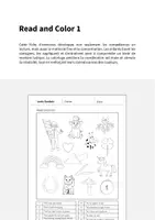 Aperçu - Cartes d'exercices - Lucky Symbols / Symboles porte-bonheur: Read and Color 1 (Fiche d'exercices d'anglais) - Page 1