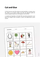 Aperçu - Matériel pour travaux manuels / dessin - Lucky Symbols / Symboles porte-bonheur: Cut and Glue (Fiche d'exercices d'anglais) - Page 1
