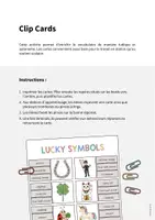 Aperçu - Cartes / Images - Lucky Symbols / Symboles porte-bonheur: Clip Cards (Cartes à pince pour le cours d'anglais) - Page 1