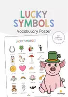 Aperçu - Affichage - Lucky Symbols / Symboles porte-bonheur: Vocabulary Poster (Affiche pour le cours d'anglais) - Page de couverture