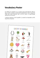 Aperçu - Affichage - Lucky Symbols / Symboles porte-bonheur: Vocabulary Poster (Affiche pour le cours d'anglais) - Page 1