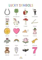 Aperçu - Affichage - Lucky Symbols / Symboles porte-bonheur: Vocabulary Poster (Affiche pour le cours d'anglais) - Page 2