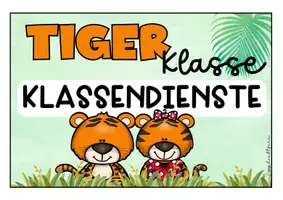 Vorschau - Poster - Tigerklasse | 30 Klassendienste | Klassenraum verschönern - Seite 1