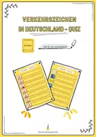 Vorschau - Arbeitsblätter - Verkehrszeichen in Deutschland - Quiz - Deckblatt