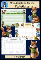 Vorschau - Arbeitsblätter - Stundenplan Fuchsklasse – Süße Stundenpläne für das Klassentier Fuchs🏫🦊 - Deckblatt