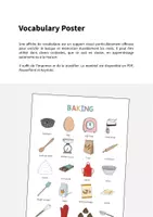 Aperçu - Affichage - Baking / Cuisson: Vocabulary Poster (Affiche pour le cours d'anglais) - Page 1