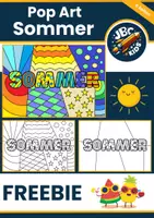Vorschau - Mal- und Bastelvorlagen - Pop Art Ausmalbilder Kunstprojekt Sommer Sommerzeit - Deckblatt