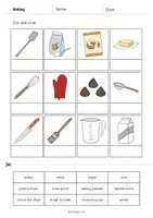 Aperçu - Matériel pour travaux manuels / dessin - Baking / Cuisson: Cut and Glue (Fiche d'exercices d'anglais) - Page 3