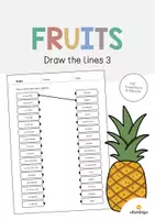 Aperçu - Cartes d'exercices - Fruits: Draw the lines 3 (Fiche d'exercices d'anglais) - Page de couverture