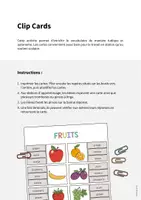 Aperçu - Cartes / Images - Fruits: Clip Cards (Cartes à pince pour le cours d'anglais) - Page 1