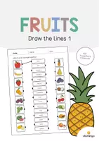Aperçu - Cartes d'exercices - Fruits: Draw the lines 1 (Fiche d'exercices d'anglais) - Page de couverture