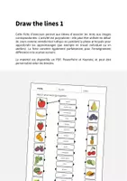 Aperçu - Cartes d'exercices - Fruits: Draw the lines 1 (Fiche d'exercices d'anglais) - Page 1