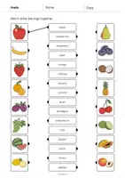 Aperçu - Cartes d'exercices - Fruits: Draw the lines 1 (Fiche d'exercices d'anglais) - Page 2