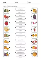 Aperçu - Cartes d'exercices - Fruits: Draw the lines 1 (Fiche d'exercices d'anglais) - Page 3