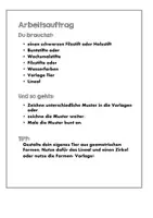 Vorschau - Arbeitsblätter - Tiere aus geometrischen Formen gestalten - Seite 1
