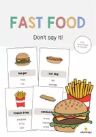 Aperçu - Jeux - Fast Food / Restauration rapide: Don’t say it! (Jeu pour le cours d'anglais) - Page de couverture