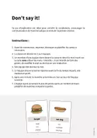 Aperçu - Jeux - Fast Food / Restauration rapide: Don’t say it! (Jeu pour le cours d'anglais) - Page 1