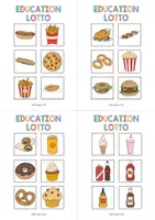 Aperçu - Jeux - Fast Food / Restauration rapide: Education Lotto (Jeu pour le cours d'anglais) - Page 3