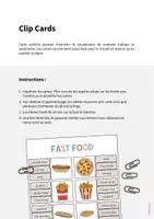 Aperçu - Cartes / Images - Fast Food / Restauration rapide: Clip Cards (Cartes à pince pour le cours d'anglais) - Page 1