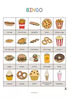 Aperçu - Jeux - Fast Food / Restauration rapide: Bingo (Jeu pour le cours d'anglais) - Page 2