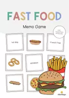 Aperçu - Jeux - Fast Food / Restauration rapide: Memo Game (Jeu pour le cours d'anglais) - Page de couverture