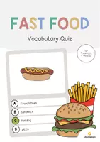 Aperçu - Jeux - Fast Food / Restauration rapide: Vocabulary Quiz (Jeu de questions pour le cours d'anglais) - Page de couverture