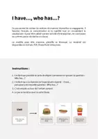 Aperçu - Jeux - Fast Food / Restauration rapide: I have..., who has...? (Jeu pour le cours d'anglais) - Page 1