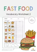 Aperçu - Fiches - Fast Food / Restauration rapide: Vocabulary Worksheet 2 (Fiche d'exercices d'anglais) - Page de couverture