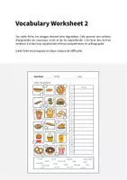 Aperçu - Fiches - Fast Food / Restauration rapide: Vocabulary Worksheet 2 (Fiche d'exercices d'anglais) - Page 1