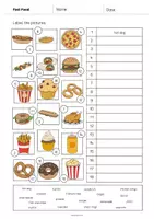 Aperçu - Fiches - Fast Food / Restauration rapide: Vocabulary Worksheet 2 (Fiche d'exercices d'anglais) - Page 3