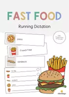 Aperçu - Jeux - Fast Food / Restauration rapide: Running Dictation (Dictée en mouvement pour le cours d'anglais) - Page de couverture