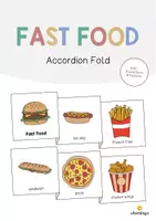 Aperçu - Fiches - Fast Food / Restauration rapide: Accordion Fold (Jeu pour le cours d'anglais) - Page de couverture
