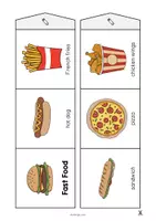 Aperçu - Fiches - Fast Food / Restauration rapide: Accordion Fold (Jeu pour le cours d'anglais) - Page 3