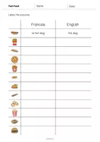Aperçu - Fiches - Fast Food / Restauration rapide: Vocabulary Worksheet 3 (Fiche d'exercices d'anglais) - Page 2
