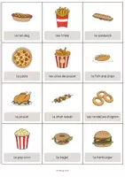 Aperçu - Fiches - Fast Food / Restauration rapide: Vocabulary Cards (Cartes de mots) - Page 2
