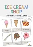 Aperçu - Affichage - Ice Cream Shop / Glacier: Word and Picture Cards (Cartes avec images pour le cours d'anglais) - Page de couverture