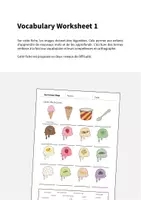 Aperçu - Fiches - Ice Cream Shop / Glacier: Vocabulary Worksheet 1 (Fiche d'exercices d'anglais) - Page 1