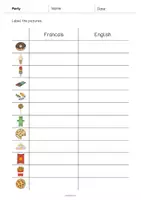 Aperçu - Fiches - Party / Fête: Vocabulary Worksheet 3 (Fiche d'exercices d'anglais) - Page 3