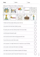 Aperçu - Cartes d'exercices - Party / Fête: What am I? - Worksheet (Fiche d'exercices d'anglais) - Page 2