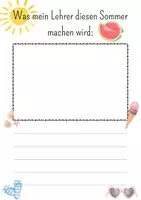 Vorschau - Arbeitsblätter - Was mein/e Lehrer:in diesen Sommer machen wird - kreatives Gestalten - Seite 1