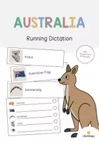 Aperçu - Jeux - Australia / Australie: Running Dictation (Dictée en mouvement pour le cours d'anglais) - Page de couverture