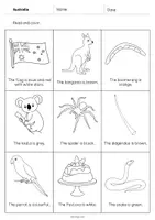 Aperçu - Cartes d'exercices - Australia / Australie: Read and Color 2 (Fiche d'exercices d'anglais) - Page 2