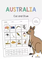 Aperçu - Matériel pour travaux manuels / dessin - Australia / Australie: Cut and Glue (Fiche d'exercices d'anglais) - Page de couverture