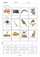 Aperçu - Matériel pour travaux manuels / dessin - Australia / Australie: Cut and Glue (Fiche d'exercices d'anglais) - Page 2