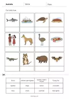 Aperçu - Matériel pour travaux manuels / dessin - Australia / Australie: Cut and Glue (Fiche d'exercices d'anglais) - Page 3