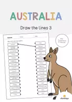 Aperçu - Cartes d'exercices - Australia / Australie: Draw the lines 3 (Fiche d'exercices d'anglais) - Page de couverture