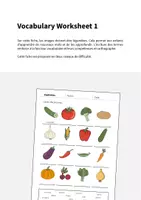 Aperçu - Fiches - Vegetables / Légumes: Vocabulary Worksheet 1 (Fiche d'exercices d'anglais) - Page 1