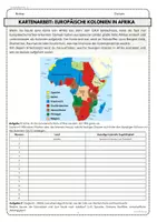 Vorschau - Arbeitsblätter - AB2 Kartenarbeit Kolonien Afrika Imperialismus Kolonialismus - Seite 1